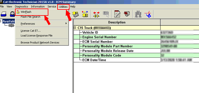 How to check if WinFlash is enabled in CAT ET