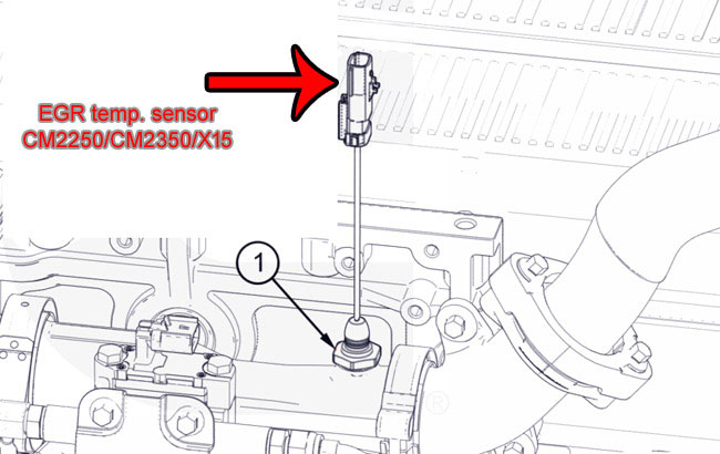Cummins CM2250/CM2350 EGR temperature sensor location - delete