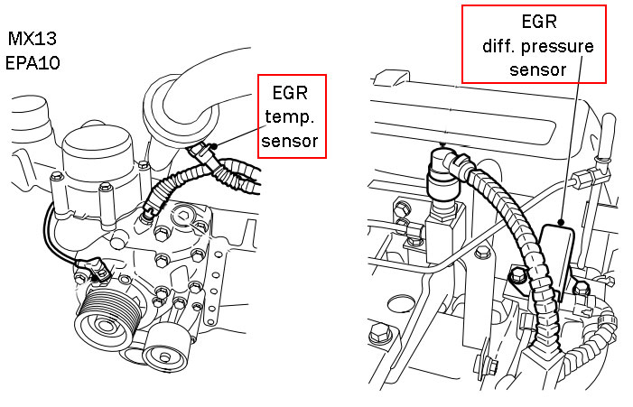 Paccar MX13 EPA 10 EGR sensor location - delete